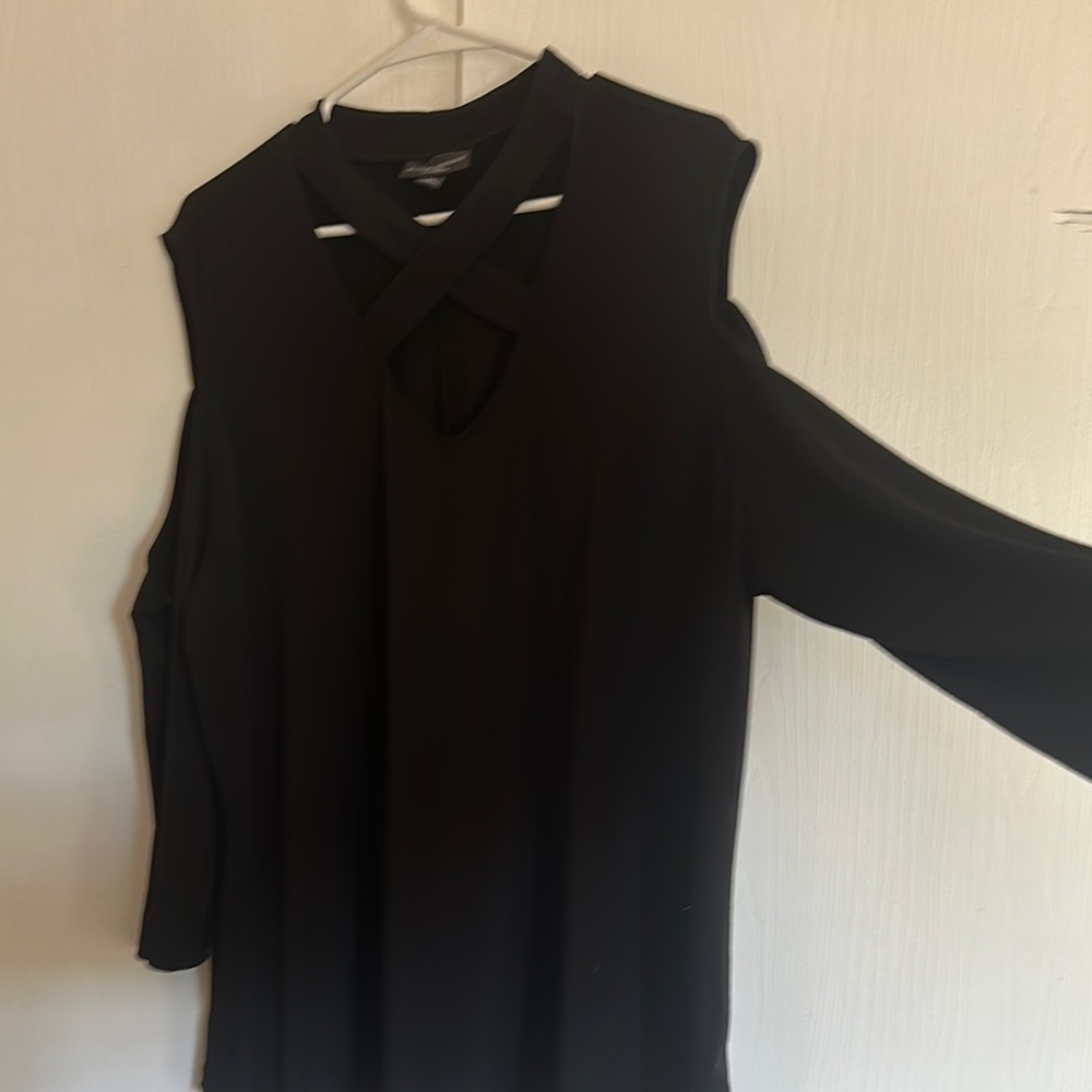 Black Cold Shoulder Top